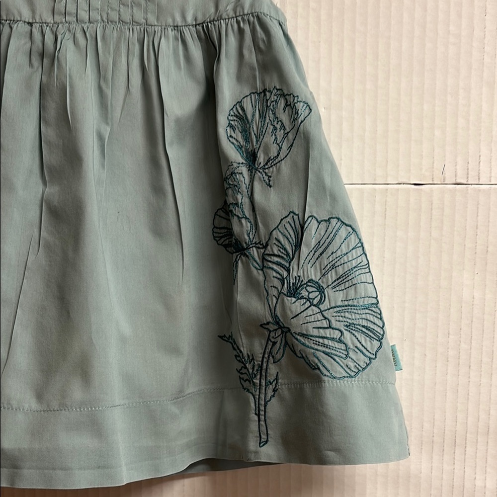 DKNY Kids Green Dress with Floral Embroidery Size 12M - Picture 4 of 10
